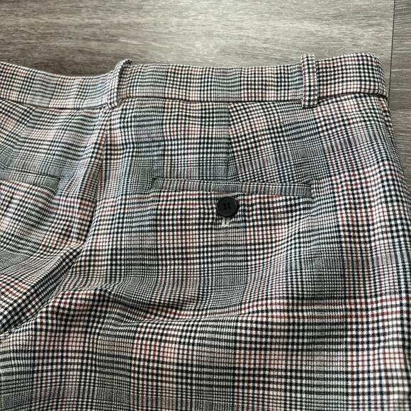 Theory Treeca 2 Deco Portland Plaid Cropped Pants 6 Wool Blend Tailored Trousers - Picture 12 of 14
